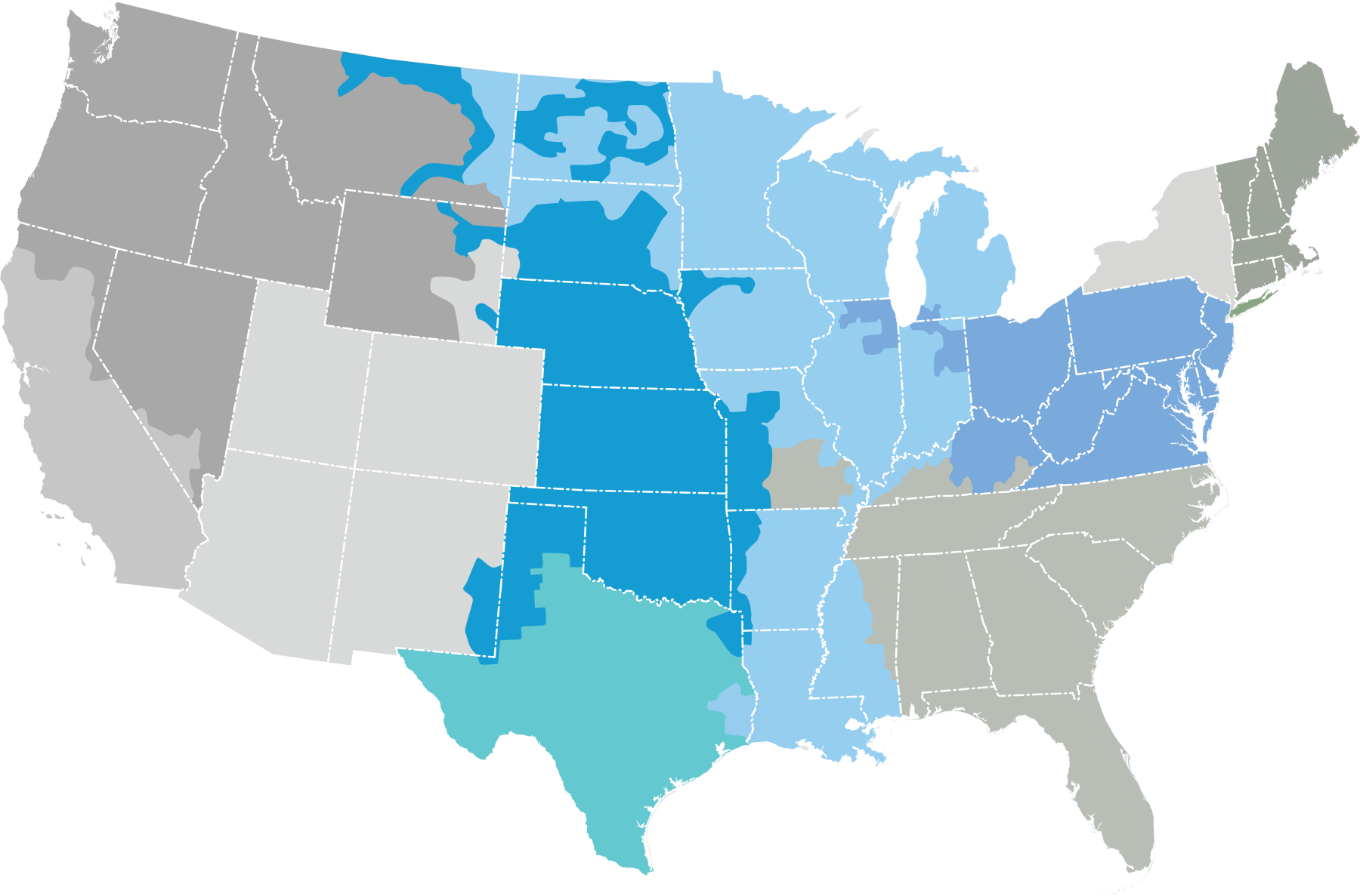 Map of Endure Energy's active power markets